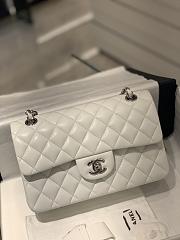 Chanel CF Lambskin Bodin Joyeux White Silver Buckle Size 25 cm - 1