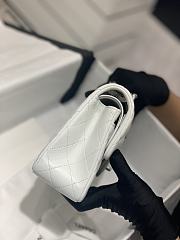 Chanel CF Lambskin Bodin Joyeux White Silver Buckle Size 25 cm - 5