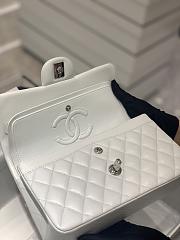 Chanel CF Lambskin Bodin Joyeux White Silver Buckle Size 25 cm - 4