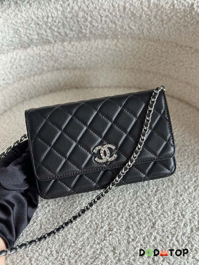 Chanel WOC Double C With Diamonds And Sheepskin Black Size 19 x 4 x 12 cm - 1