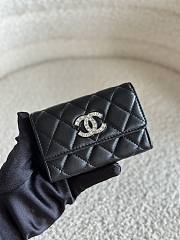 Chanel Flip Rhinestone Card Holder Black Size 11 x 8.5 x 3 cm - 1