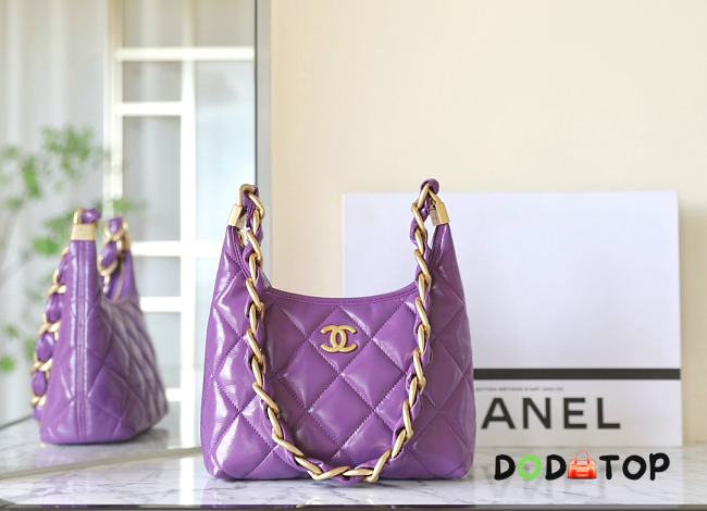 Chanel 24A Hobo Purple Bag Size 22.5 x 19.5 x 8.5 cm  - 1