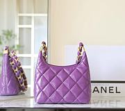 Chanel 24A Hobo Purple Bag Size 22.5 x 19.5 x 8.5 cm  - 5