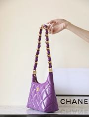 Chanel 24A Hobo Purple Bag Size 22.5 x 19.5 x 8.5 cm  - 3