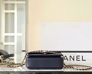 Chanel Mini Flap Bag With Top Handle Grained Leather Navy Blue Size 11 x 16 x 4 cm - 6