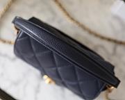 Chanel Mini Flap Bag With Top Handle Grained Leather Navy Blue Size 11 x 16 x 4 cm - 5