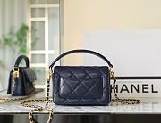 Chanel Mini Flap Bag With Top Handle Grained Leather Navy Blue Size 11 x 16 x 4 cm - 3