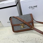 Celine Classique Triomphe Bag in Striped Textile Size 22 x 16.5 x 7 cm - 1