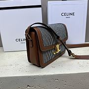 Celine Classique Triomphe Bag in Striped Textile Size 22 x 16.5 x 7 cm - 4