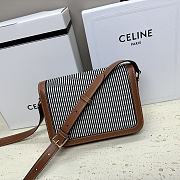 Celine Classique Triomphe Bag in Striped Textile Size 22 x 16.5 x 7 cm - 3