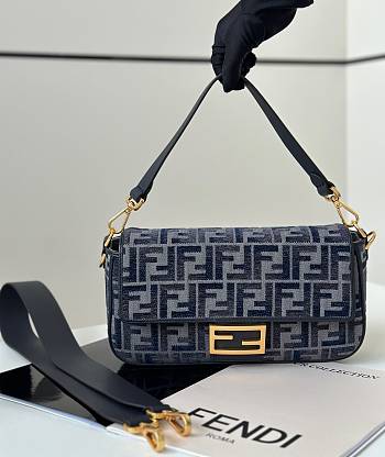 Fendi Medium Baguette Bag Dark Blue Size 27 x 6 x 15 cm