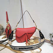 Dior CD Saddle Bag With Strap in Red Size 25.5 x 20 x 6.5 cm - 1