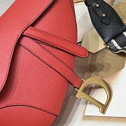 Dior CD Saddle Bag With Strap in Red Size 25.5 x 20 x 6.5 cm - 3