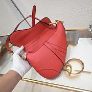 Dior CD Saddle Bag With Strap in Red Size 25.5 x 20 x 6.5 cm - 2