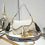 Dior CD Saddle Bag With Strap in White Size 25.5 x 20 x 6.5 cm - 1