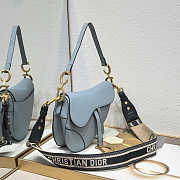 Dior CD Saddle Bag With Strap in Blue Size 25.5 x 20 x 6.5 cm - 3