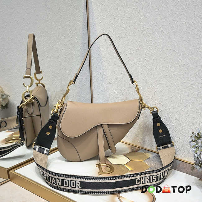 Dior CD Saddle Bag With Strap in Sand Color Size 25.5 x 20 x 6.5 cm - 1