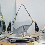 Dior CD Saddle Bag With Strap in Light Blue Size 25.5 x 20 x 6.5 cm - 1