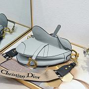 Dior CD Saddle Bag With Strap in Light Blue Size 25.5 x 20 x 6.5 cm - 3