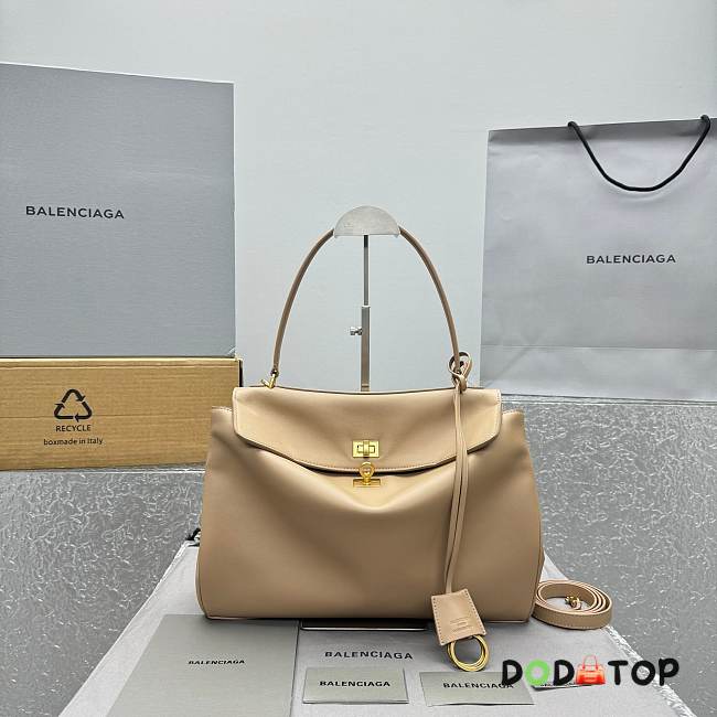 Balenciaga Rodeo Medium Milk Tea Gold Bag Size 35 x 23 x 11 cm - 1