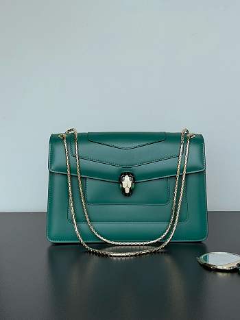 BVL Serpenti Forever Shoulder Bag Green Size 27 x 7 x 18 cm