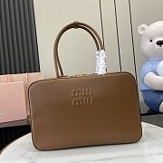 Miu Miu Leather Top Handle Bag Brown Size 34 x 23 x 12 cm - 1