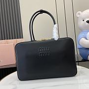 Miu Miu Leather Top Handle Bag Black Size 34 x 23 x 12 cm - 1