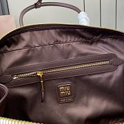 Miu Miu Leather Top Handle Bag Dark Brown Size 34 x 23 x 12 cm - 3