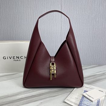 Givenchy G-Hobo Burgundy Medium Leather Shoulder Bag Size 31 x 15 x 43 cm