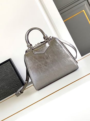 Givenchy Mini Antigona Cube Bag Silver Size 13 x 19 x 22 cm