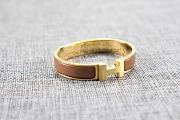 Hermès Gold-Rimmed Matte Milk Tea Color Couple Bracelet - 4