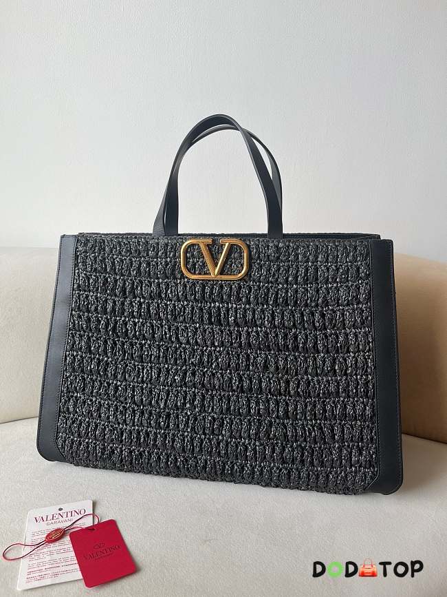 Valentino Tote Bag Black Vlogo Size 48 cm - 1