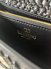 Valentino Raffia Woven Chain Small Bag Black Size 20 x 10.5 x 4 cm - 3