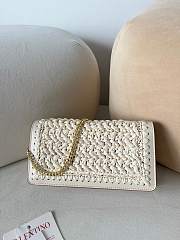 Valentino Raffia Woven Chain Small Bag White Size 20 x 10.5 x 4 cm - 4