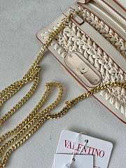 Valentino Raffia Woven Chain Small Bag White Size 20 x 10.5 x 4 cm - 3