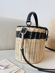 Valentino Vlogo Signature Wicker Vanity Bag Black Size 19 x 13.5 x 13 cm - 5