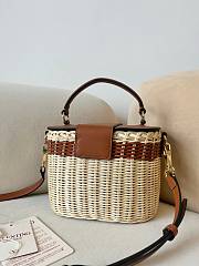 Valentino Vlogo Signature Wicker Vanity Bag Brown Size 19 x 13.5 x 13 cm - 3