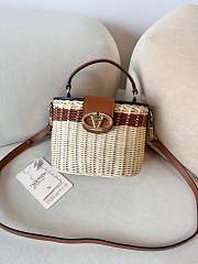 Valentino Vlogo Signature Wicker Vanity Bag Brown Size 19 x 13.5 x 13 cm - 2