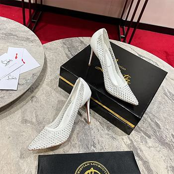 Christian Louboutin Apostropha Mesh Strass 80mm Pumps-White