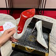 Christian Louboutin Apostropha Mesh Strass 80mm Pumps-White - 6