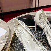 Christian Louboutin Apostropha Mesh Strass 80mm Pumps-White - 4