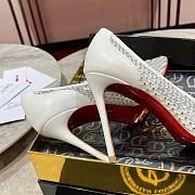 Christian Louboutin Apostropha Mesh Strass 80mm Pumps-White - 3