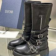 Dior D-Fight Ankle Boot Black Calfskin and Leather-Effect Stretch Material - 6