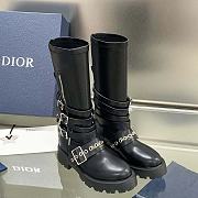 Dior D-Fight Ankle Boot Black Calfskin and Leather-Effect Stretch Material - 5