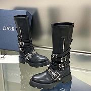 Dior D-Fight Ankle Boot Black Calfskin and Leather-Effect Stretch Material - 4