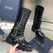 Dior D-Fight Ankle Boot Black Calfskin and Leather-Effect Stretch Material - 3