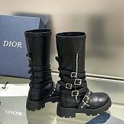 Dior D-Fight Ankle Boot Black Calfskin and Leather-Effect Stretch Material - 2