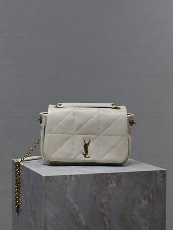 YSL Jamie 4.3 Mini In Lambskin White Size 20 × 12 × 7 cm