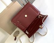 BVL Medium Serpenti Forever Shoulder Bag in Shiny Brushed Leather Red Size 25 x 17 x 8 cm - 5