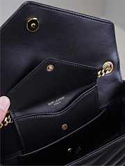 YSL Medium Leather Loulou Shoulder Bag Black Size 24 × 14 × 6 cm - 4